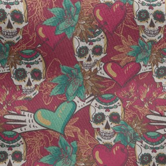 Heart Painted Skull Jersey Backed Fleece