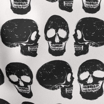 Black And White Skull Lightweight Cotton Poplin