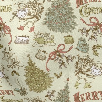Merry Christmas Lightweight Cotton Poplin