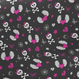 Heart Wings Skull Midweight Cotton Poplin