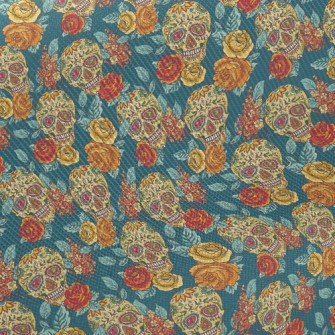 Painted Skull Midweight Cotton Poplin