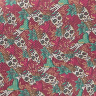 Heart Painted Skull Midweight Cotton Poplin