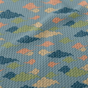 Colorful Chinese Clouds Birdseye Piqué
