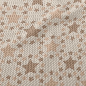 Brown Star Pattern Birdseye Piqué
