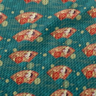 Japanese Fan-shaped Crane Birdseye Piqué