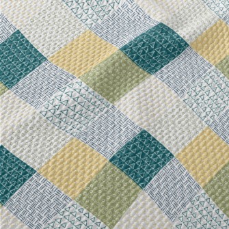 Hand Drawn Shapes Patchwork Birdseye Piqué