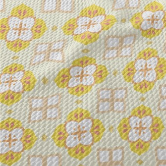 Yellow Tile Design Birdseye Piqué