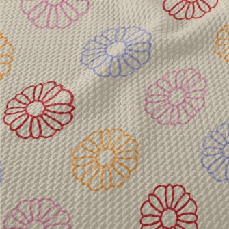 Colorful Vector Flowers Birdseye Piqué