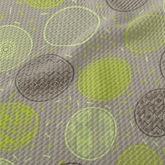 Green Pattern Round Birdseye Piqué