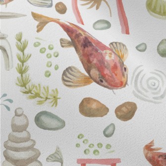 Watercolor Japanese Garden Chiffon