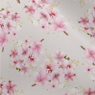 Hand Drawn Cherry Blossom Tree Chiffon