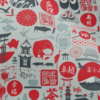 Japanese Cultural Elements Chiffon