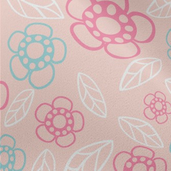 Geometric Flowers And Leaves Chiffon