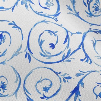 Watercolor Vines And Flowers Chiffon