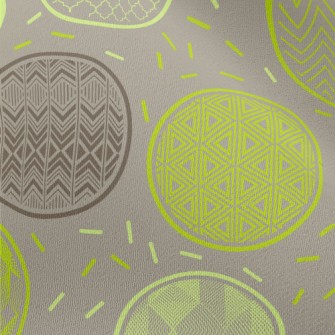 Green Pattern Round Chiffon