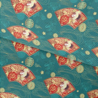 Japanese Fan-shaped Crane Waterproof Oxford