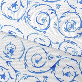 Watercolor Vines And Flowers Waterproof Oxford