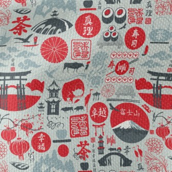 Japanese Cultural Elements Waterproof Canvas
