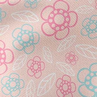 Geometric Flowers And Leaves Waterproof Canvas