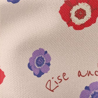 Crayon Doodle Flowers Waterproof Canvas