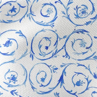 Watercolor Vines And Flowers Waterproof Canvas