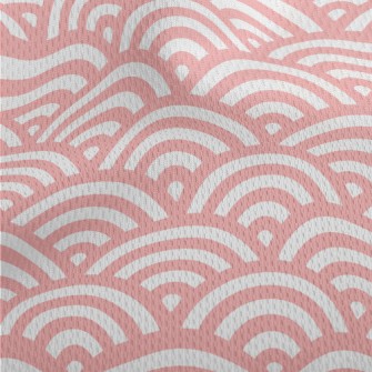 Japanese Pink Waves Athletic Mesh Flat Back