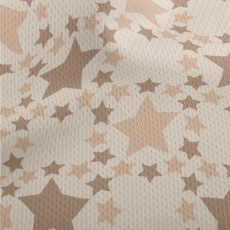 Brown Star Pattern Athletic Mesh Flat Back