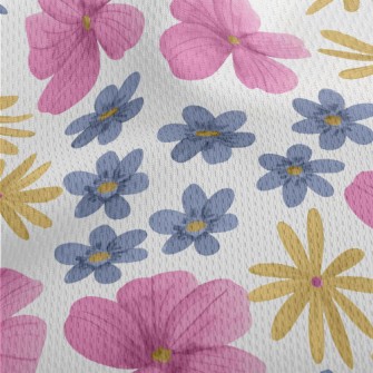 Painted Cartoon Flowers Athletic Mesh Flat Back