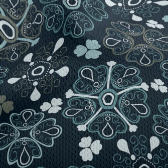 Ethnic Floral Pattern Athletic Mesh Flat Back