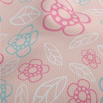 Geometric Flowers And Leaves Athletic Mesh Flat Back