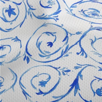 Watercolor Vines And Flowers Athletic Mesh Flat Back