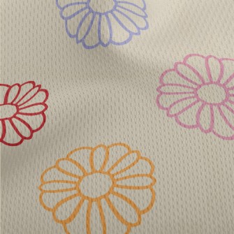 Colorful Vector Flowers Athletic Mesh Flat Back