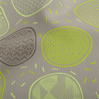 Green Pattern Round Athletic Mesh Flat Back