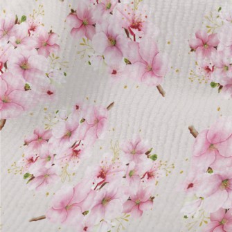 Hand Drawn Cherry Blossom Tree Terry
