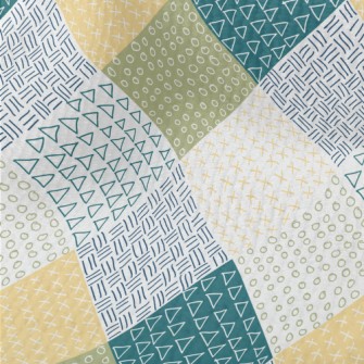 Hand Drawn Shapes Patchwork Terry