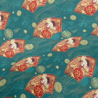 Japanese Fan-shaped Crane Performance Linen