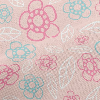 Geometric Flowers And Leaves Performance Linen