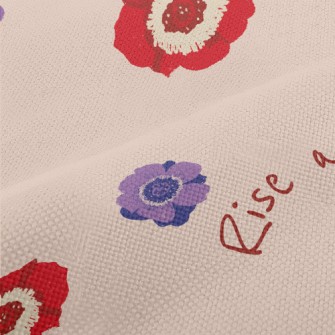 Crayon Doodle Flowers Performance Linen
