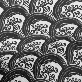 Japanese Hand-painted Waves Performance Linen