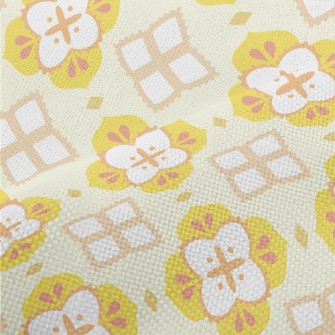 Yellow Tile Design Performance Linen