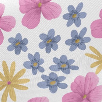 Painted Cartoon Flowers Twill
