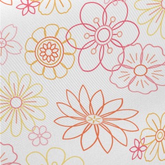 Beautiful Vector Flowers Twill