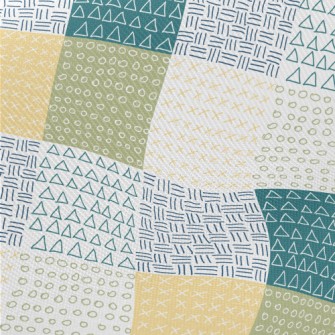 Hand Drawn Shapes Patchwork Twill