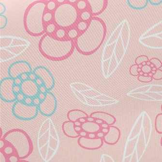 Geometric Flowers And Leaves Twill