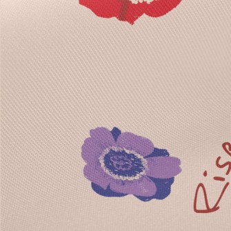 Crayon Doodle Flowers Twill