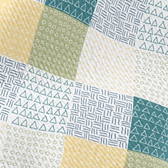 Hand Drawn Shapes Patchwork Standard Corduroy