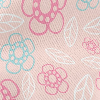 Geometric Flowers And Leaves Standard Corduroy