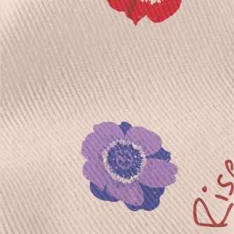 Crayon Doodle Flowers Standard Corduroy