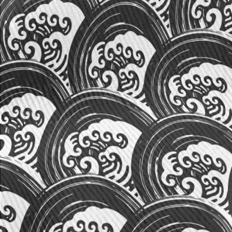 Japanese Hand-painted Waves Standard Corduroy