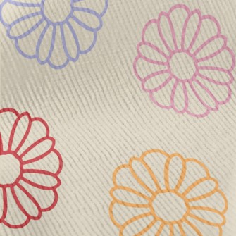 Colorful Vector Flowers Standard Corduroy